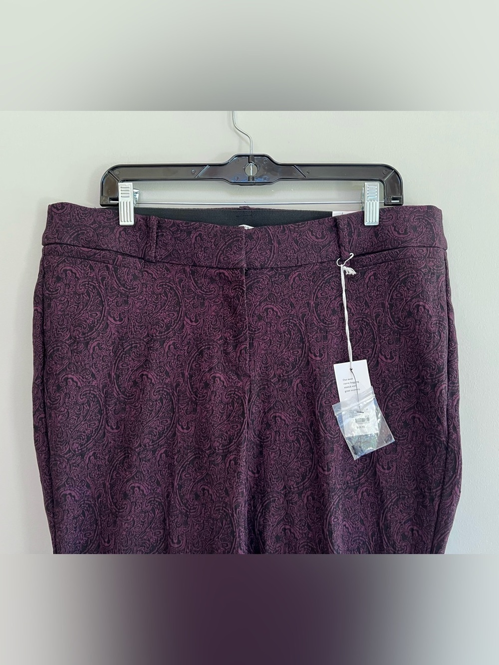 Lane Bryant NWT Allie Maroon Black Paisley Stretch Boot Cut High Rise Pants, 16R - Picture 4 of 9